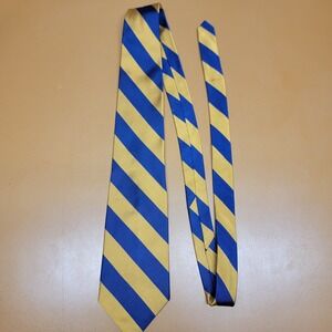 Huntington Silk Striped Necktie Royal Blue Gold Mens Formal Business